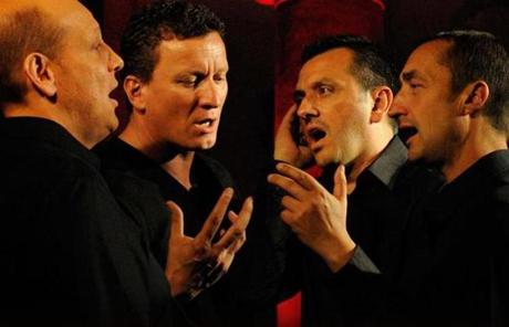 Barbara Furtuna, one of the best-known singing groups of Corsica. From left,  Jean-Philippe Guissani, André Dominici, Maxime Merlandi, and Jean-Pierre Marchetti.
